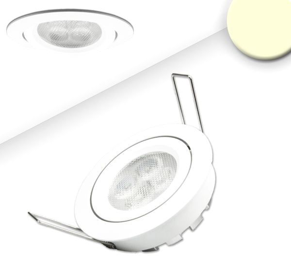 ISOLED LED Einbaustrahler, weiß, 8W, 72°, rund, warmweiß, dimmbar