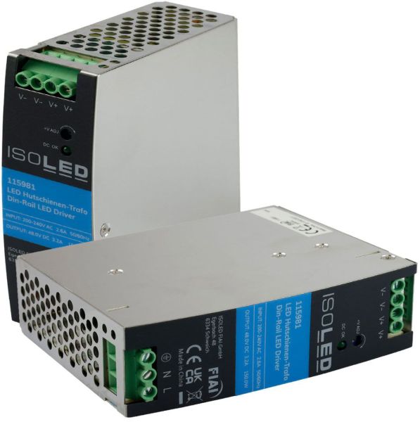 ISOLED LED Hutschienen-Trafo 48V, 48~55V/DC, 0-150W