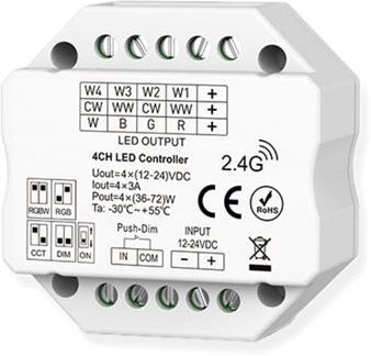 ISOLED Sys-Pro Push/Funk Mesh PWM-Controller, 1-4 Kanal, 12-24V DC 4x3A